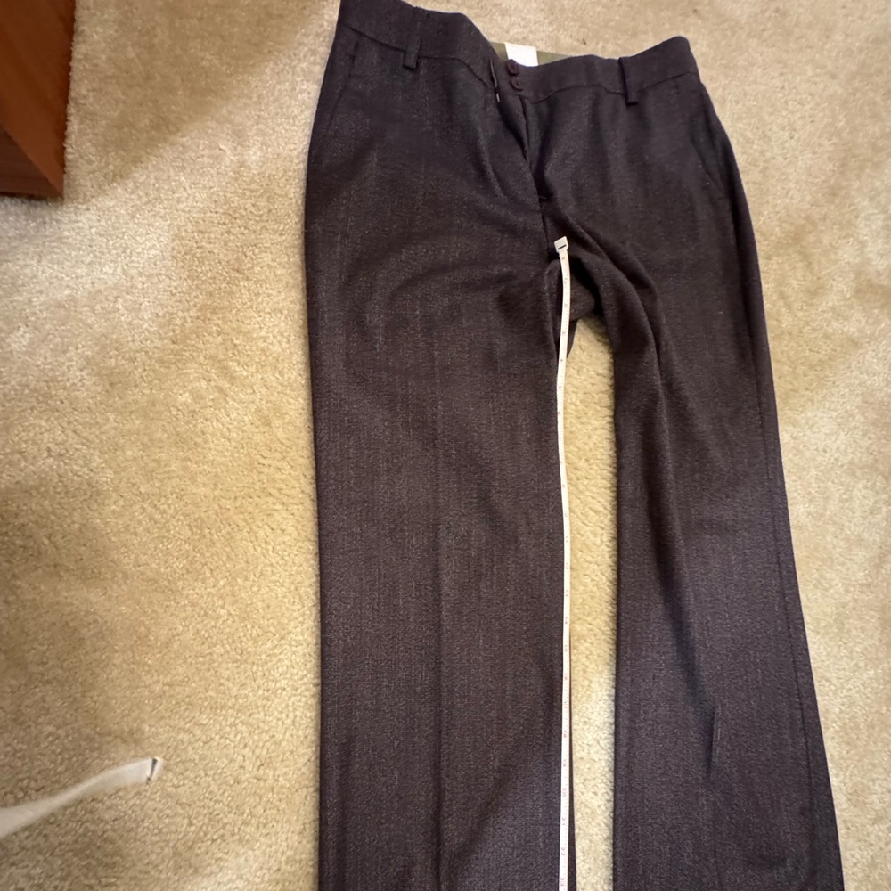 Etro Wool Blend Wide Leg Trousers Brown Textured High Rise Made in Italy Size 42